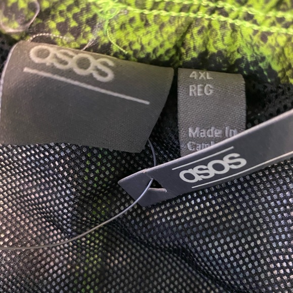 ASOS Snakeskin Print Shorts (Size:4XL Color:Green/Black) - Picture 3 of 5